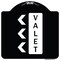 Signmission Designer Series Valet Left Arrow, Black & White Heavy-Gauge Aluminum Sign, 18" x 18", BW-1818-22770 A-DES-BW-1818-22770 - alternate 1